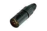 Neutrik Cable end X series 4 pin male - black/gold