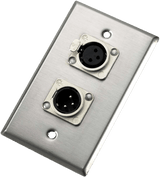 Neutrik Wallplate - dual - NC3FD-L-1 and NC3MD-L-1