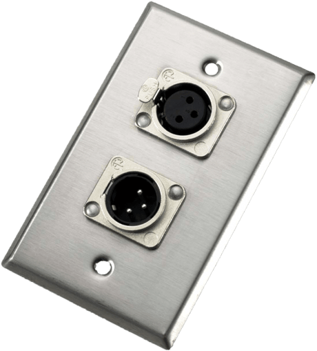 Neutrik Wallplate - dual - NC3FD-L-1 and NC3MD-L-1