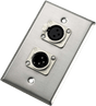Neutrik Wallplate - dual - NC3FD-L-1 and NC3MD-L-1
