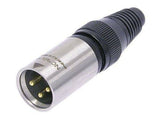 Neutrik Cable end X-HD series 3 pin male - stainless/gold - black boot