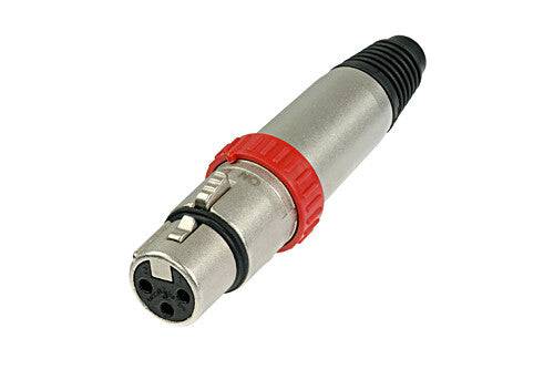 Neutrik Cable end X-S series w/ noiseless On/Off switch, 3 pin female - nickel/gold