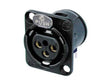 Neutrik Receptacle D series 3 pin female - PCBH - nickel/silver - latchless
