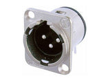 Neutrik Receptacle D series 3 pin male - PCBH - nickel/silver
