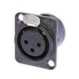 Neutrik Receptacle DL1 series 3 pin female - solder cups- black/silver