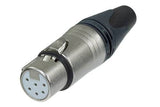 Neutrik Cable end X series 6S pin female - nickel/silver