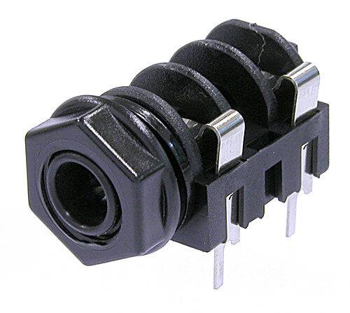 Neutrik Jack 1/4" mono switched-full thread nose-PCBH offset - supplied with NRJ-WB and NRJ-NUT-B