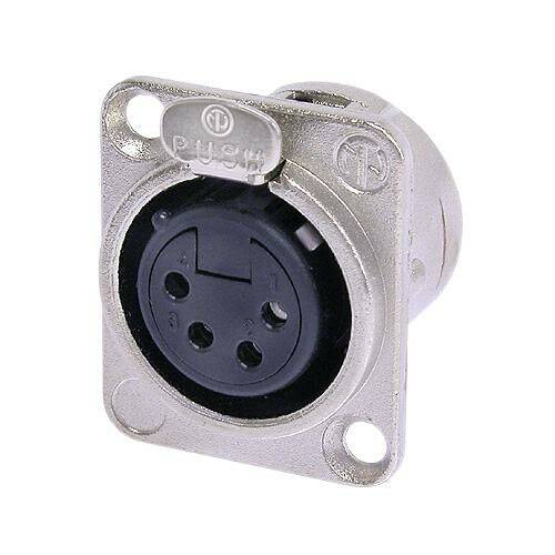 Neutrik Receptacle DL1 series 4 pin female- solder cups- nickel/silver