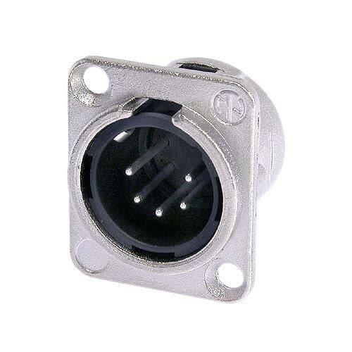 Neutrik Receptacle DL1 series 5 pin male - solder cups- nickel/silver