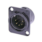Neutrik Receptacle DL1 series 5 pin male - solder cups - black/gold