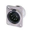 Neutrik Receptacle DL1 series 5 pin male - solder cups- nickel/silver, with M3 tapped mounting holes