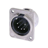 Neutrik Receptacle DL1 series 5 pin male - solder cups- nickel/silver, with M3 tapped mounting holes
