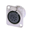 Neutrik Receptacle DL1 series 7 pin female - solder cups- nickel/silver