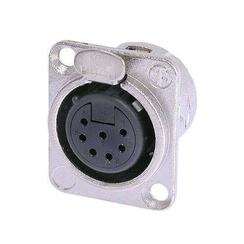 Neutrik Receptacle DL1 series 7 pin female - solder cups- nickel/silver