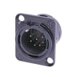 Neutrik Receptacle DL1 series 7pin male - solder cups - black/gold