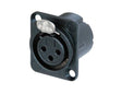 Neutrik Receptacle DLX series 3 pin female - crimp - black/silver