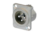 Neutrik Receptacle DLX series 3 pin male - crimp - nickel/silver