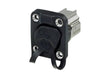 Neutrik Receptacle etherCON CAT6A D series - shielded IDC - with rubber sealing - IP65. Use four screws to mount to panel.