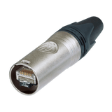 Neutrik Cable connector etherCON CAT6A - chromium - includes Cat 6A RJ45 - Solid wire AWG 24-22; Stranded wire AWG 24/7 to 22/7; wire insulation diameter > 1.1 mm