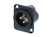 Neutrik Receptacle DLX series 6 pin male - solder - black/silver