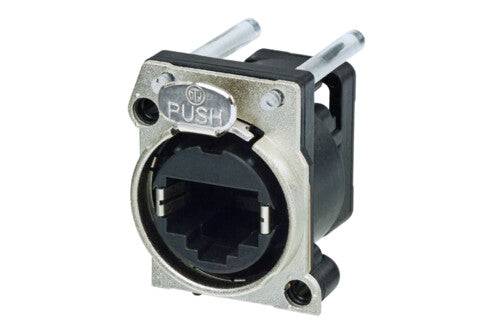 Neutrik Receptacle etherCON CAT5e B series - through-hole LED light pipes - PCBV, 24mm from front panel to PCB