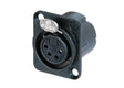Neutrik Receptacle DLX series 4 pin female - solder - black/silver