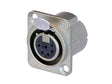 Neutrik Receptacle DLX series 6 pin female - solder - nickel/silver