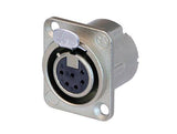 Neutrik Receptacle DLX series 6 pin female - solder - nickel/silver