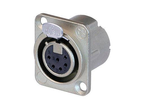 Neutrik Receptacle DLX series 6 pin female - solder - nickel/silver