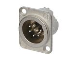 Neutrik Receptacle DLX series 6 pin male - solder - nickel/silver