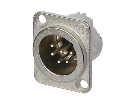 Neutrik Receptacle DLX series 6 pin male - solder - nickel/silver