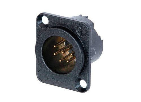 Neutrik Receptacle DLX series 6 pin male - solder - black/gold