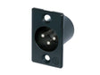 Neutrik Receptacle P series 3 pin male - solder cups - black/silver