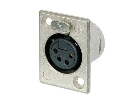 Neutrik Receptacle P series 4 pin female - solder cups - black/gold