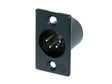 Neutrik Receptacle P series 4 pin male - solder cups - black/silver
