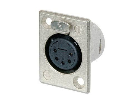 Neutrik Receptacle P series 5 pin female - solder cups - nickel/silver
