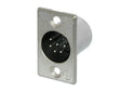 Neutrik Receptacle P series 6 pin male - solder cups - nickel/silver