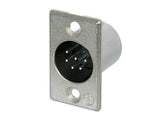 Neutrik Receptacle P series 6 pin male - solder cups - nickel/silver