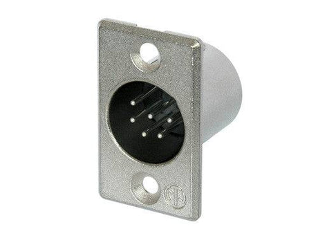 Neutrik Receptacle P series 6 pin male - solder cups - nickel/silver