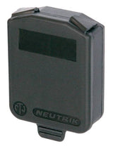 Neutrik D size hinged sealing cover - plastic - black (if used with opticalCON, black indicates multimode)