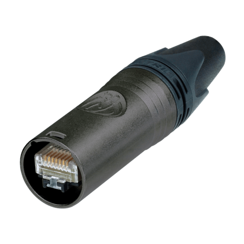 Neutrik Cable connector etherCON CAT6A - black - includes Cat 6A RJ45 - Solid wire AWG 26-22; Stranded wire AWG 27/7 to 22/7; wire insulation diameter <= 1.1 mm