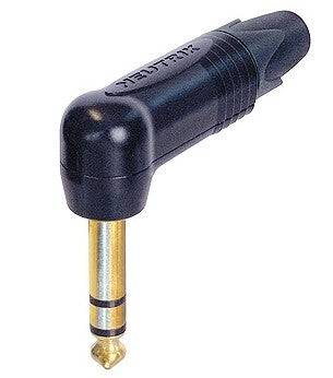 Neutrik Plug 1/4" stereo - RX Series - right angle - black/gold