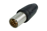 Neutrik Cable end XX-HD series 5 pin male - nickel/gold with rubber jacket. IP67 rated; bulk