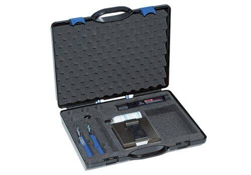 Neutrik Fiber optic cleaning devices. Case contains hand microscope, opticalCON measurement adapter, cleaning set. Compared to the prior CAS-FOCD (obsoleted in 2013), CAS-FOCD-ADV has a larger case with cutouts for MTP cleaning tools (not included)