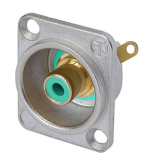 Neutrik Jacks RCA D series style- green - nickel