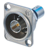 Neutrik Receptacle - BNC - D style - feedthrough - isolated - nickel - 75 Ohm