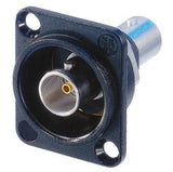 Neutrik Receptacle - BNC - D style - feedthrough - isolated - with protrusion - black - 75 Ohm