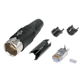 Neutrik Cable end etherCON CAT6 - field termination - nickel - no RJ45 needed. NOTE! etherCON CAT6 only. Not compatible with etherCON CAT5 or CAT6A chassis connectors