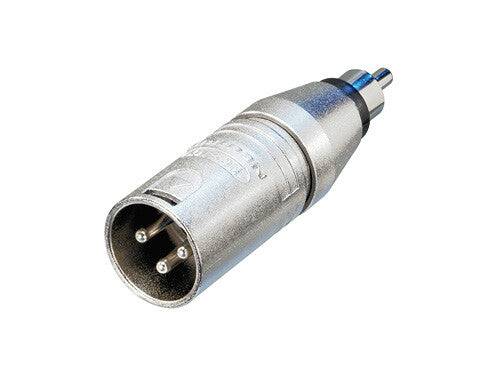 Neutrik Adapter - 3 pin male XLR to RCA plug - pre-wired