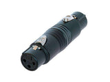 Neutrik Adapter - 3 pin female XLR to 3 pin female XLR - pre-wired, black